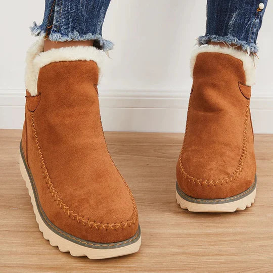 Paisley Bottines Femme – Chaudes Bottines à Enfiler avec Doublure Fausse Fourrure & Semelle Durable