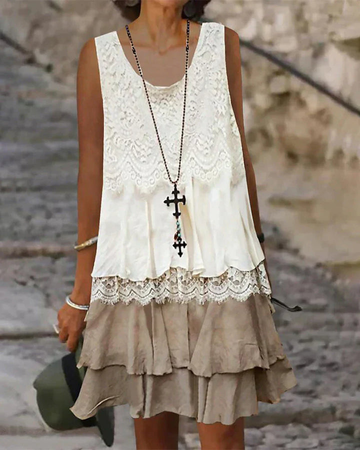 Vestido de mujer Lili Lace - sin mangas, vintage y de estilo moderno para el verano elegante