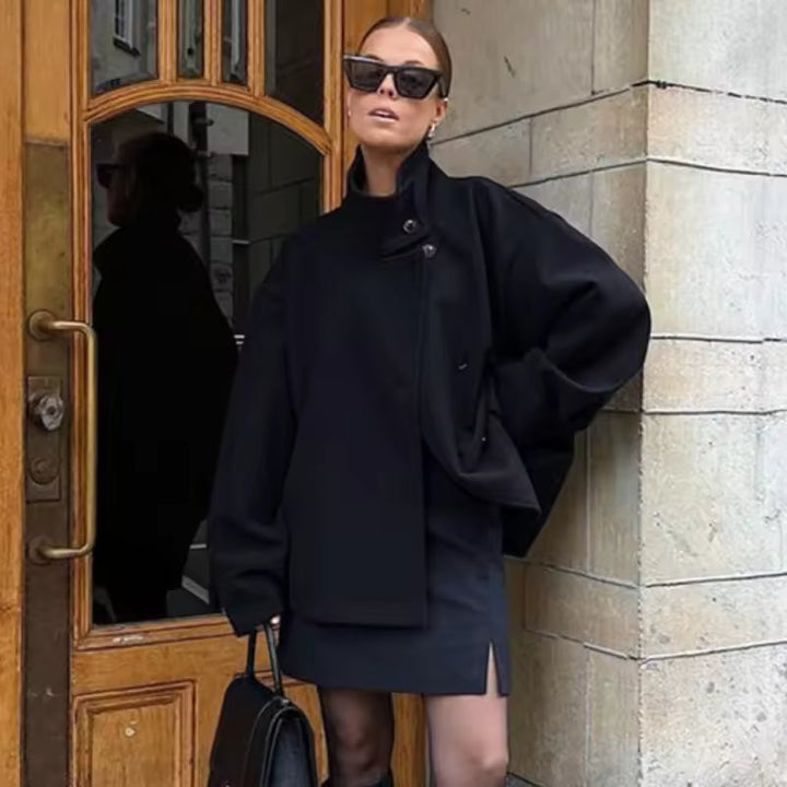 Elise Manteau Court Femme – Élégant, Confortable et Polyvalent à Double Boutonnage