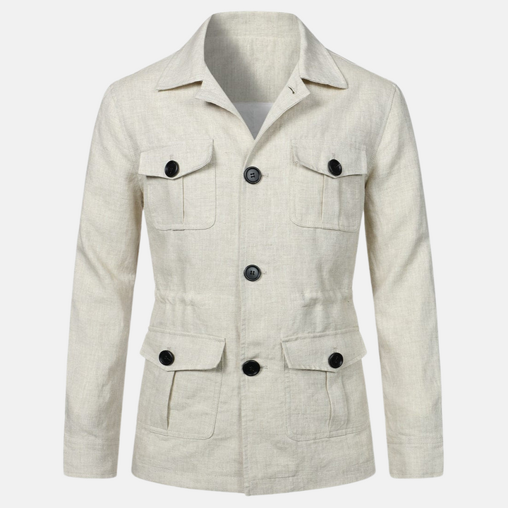 Vince chaqueta hombre elegante – estilo clásico con múltiples bolsillos y cierre de botones