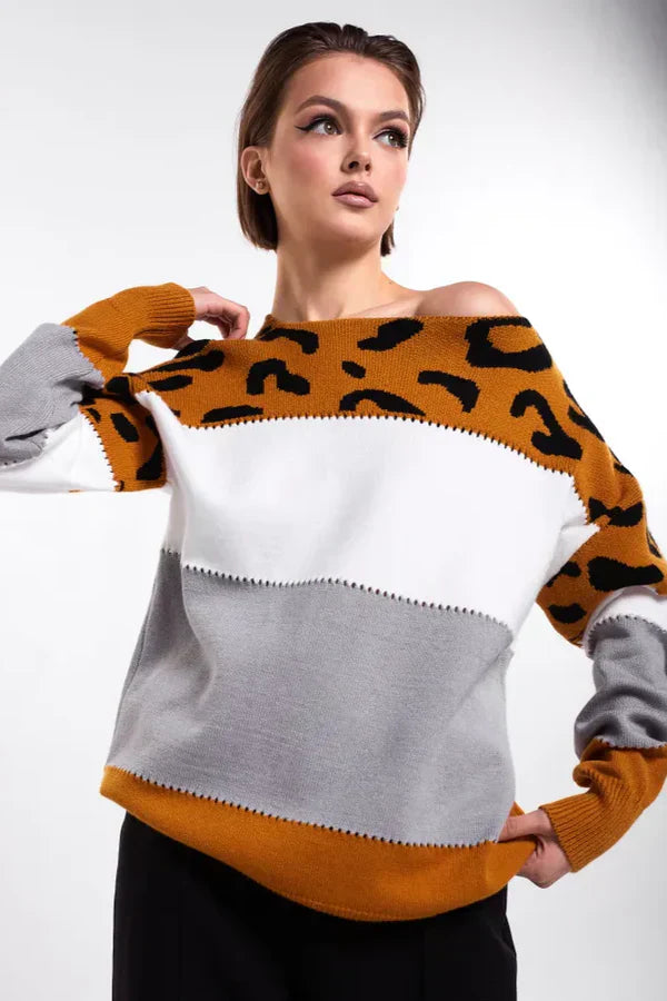 Maglione da donna Alianna - Elegante pile leopardato, morbido e confortevole per uno stile casual