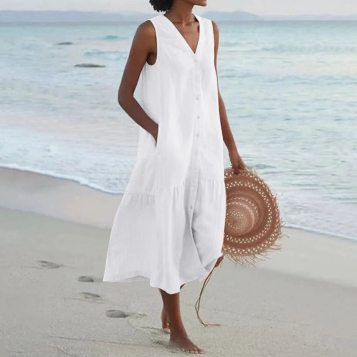 Vestido para mujeres para mujeres de Lena: elegante vestido en V -collar con un corte atemporal y de diseño
