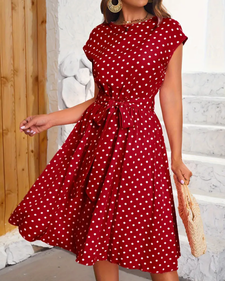 Abito estivo di Thea Woman - Abito a pois vintage con taglio fluido e eleganza senza tempo