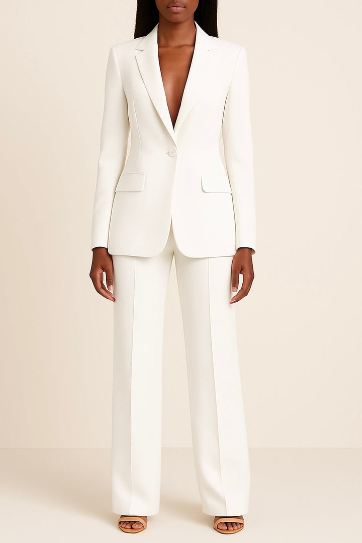 Lyla Ensemble Femme – Tailleur Pantalon Satiné Élégant à Coupe Ample & Style Moderne