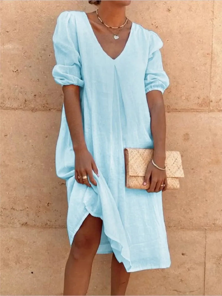 Vestido femenino de mediodía - vestido de verano elegante con taza halagadora y comodidad transpirable