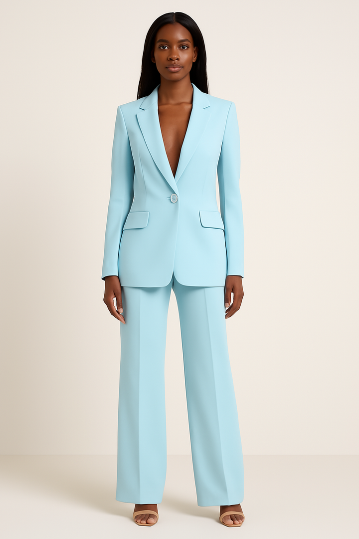 Lyla Ensemble Femme – Tailleur Pantalon Satiné Élégant à Coupe Ample & Style Moderne