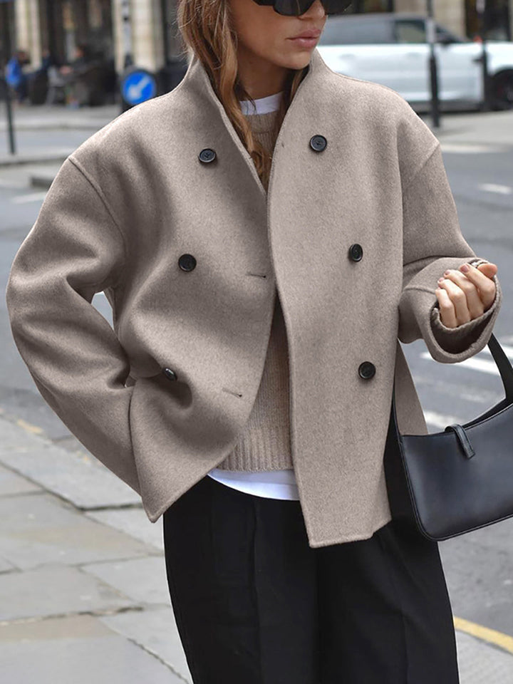 Louisa Manteau Femme Automne Hiver – Chaud, Élégant avec Boutons et Coupe Décontractée