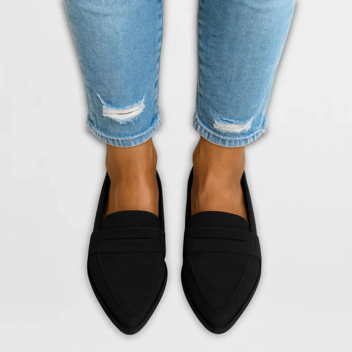 Nora Mocassins Femme – Chaussures Élégantes en Daim avec Bout Pointu & Style Polyvalent
