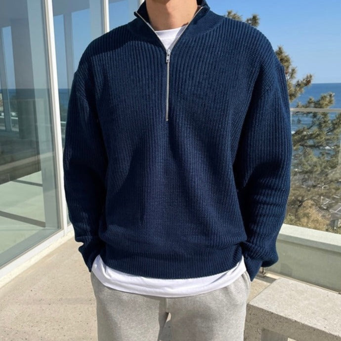 Louie Pull Demi-Zip Homme – Style Nordique, Tissu Doux & Chaleur Automne-Hiver