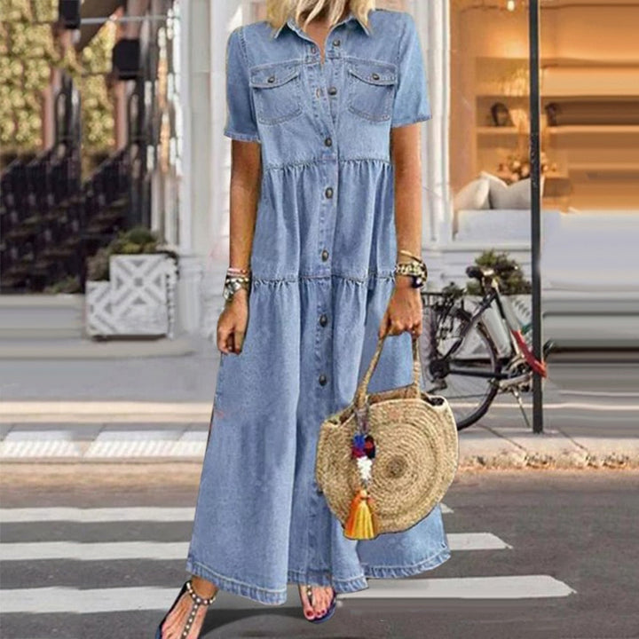 Abito in denim di Vanessa Woman - Elegante abito in denim con tazza regolata e design senza tempo