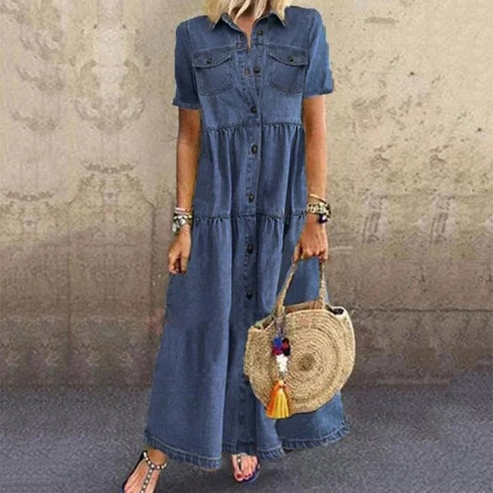 Abito in denim di Vanessa Woman - Elegante abito in denim con tazza regolata e design senza tempo