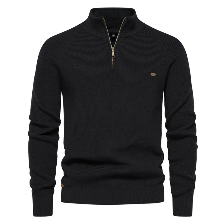 Suéter de hombre Axel de punto – Cuello con cremallera, corte regular y estilo elegante para días frescos
