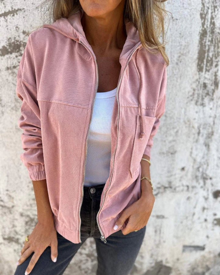 Mackenzie Veste Femme en Velours Côtelé – Style Vintage avec Capuche Ajustable & Coupe Confortable