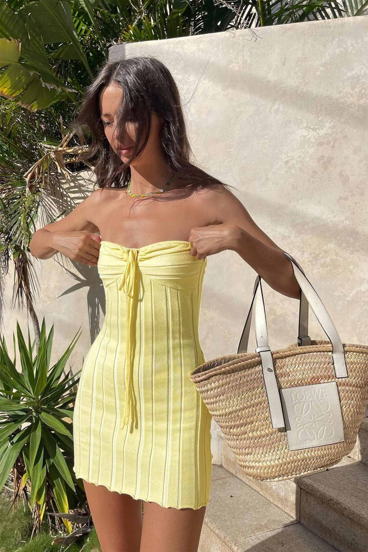 Vestido de punto de mujer Sheen - Vestido de verano de verano con cierre de encaje
