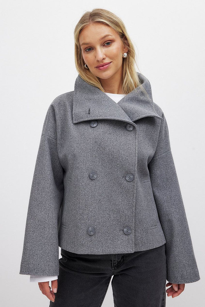 Arianna Manteau Court Femme – Veste Double-Boutonnage Élégante & Chaude au Style Intemporel