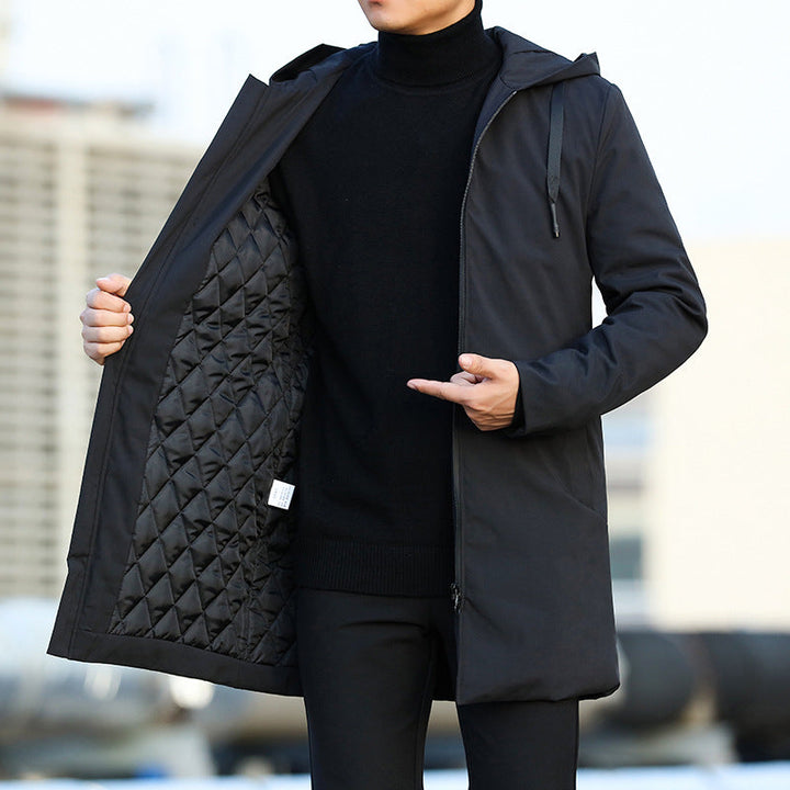 Chaqueta de invierno Eric para hombre: larga, impermeable, con capucha ajustable y forro aislante.