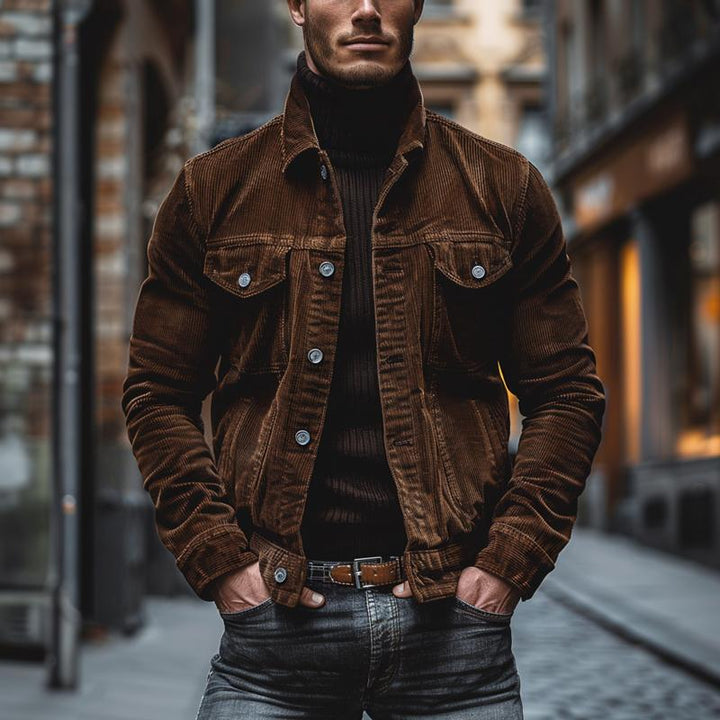 Bryn Veste Homme en Velours Côtelé – Style Vintage Workwear avec Poches Fonctionnelles