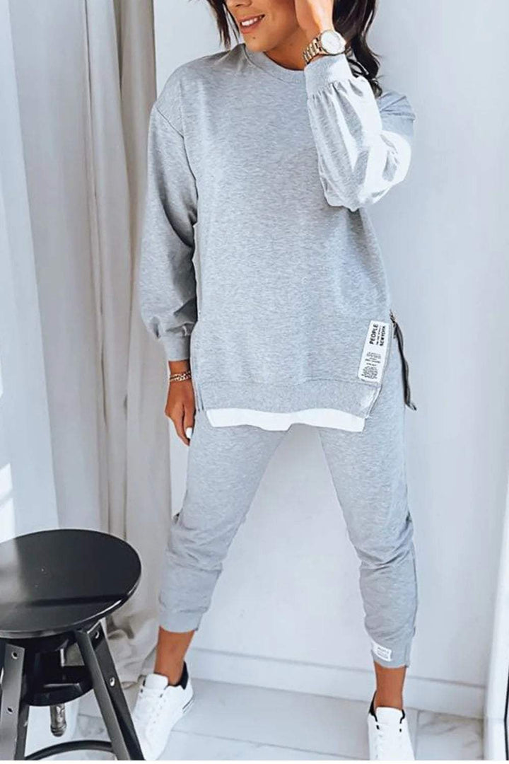 Aisha Ensemble Femme – Survêtement Confortable avec Haut à Manches Longues & Pantalon Ajusté