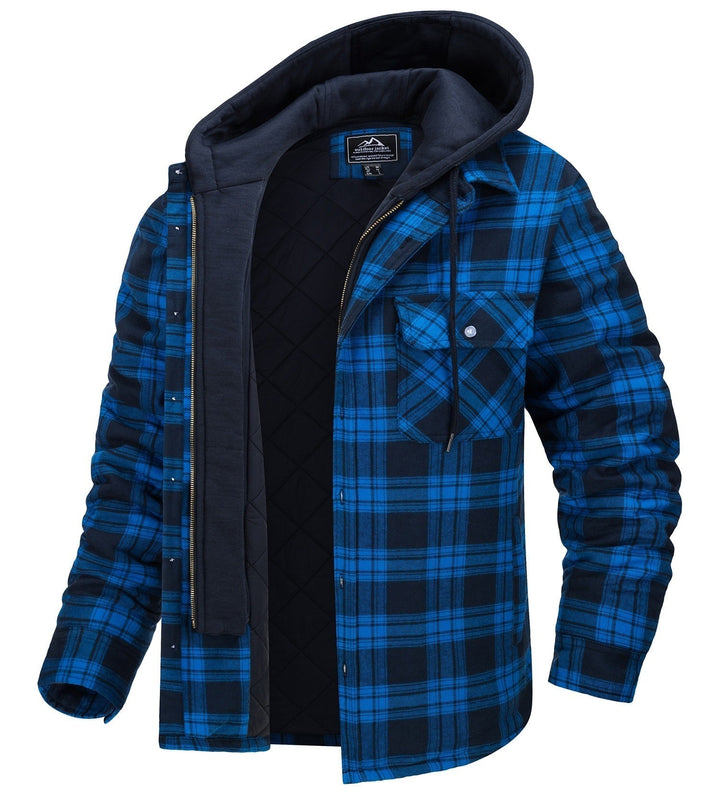 Jared Veste à Carreaux Homme – Doublure Chaude & Capuche pour un Look Tendance de Printemps