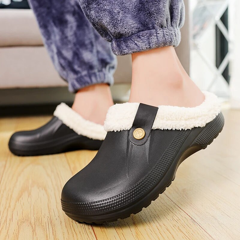 Gwen Briskey Zuecos Calientes para Mujer – Pantuflas Cómodas Forradas para Interior y Exterior