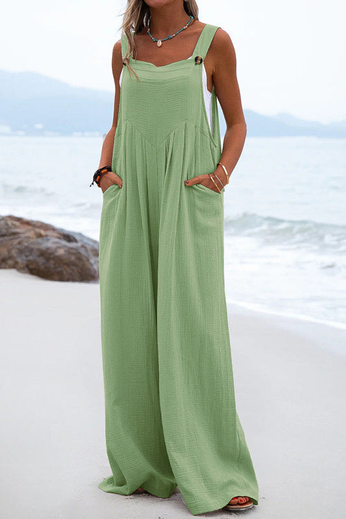 Sophia Salopette Femme – Style Bohème, Pantalons Amples et Bretelles Spaghetti Légères