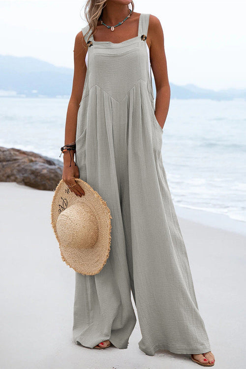 Sophia Salopette Femme – Style Bohème, Pantalons Amples et Bretelles Spaghetti Légères