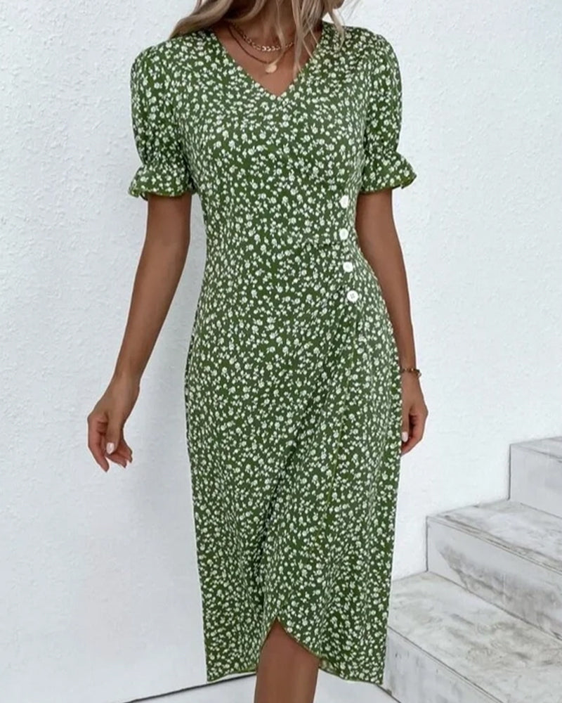 Robe Portefeuille Femme Rosa – Élégante Robe Midi Fleurie avec Coupe Confortable