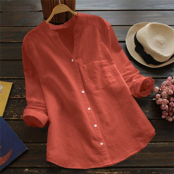 Aloyse Chemise Femme – Confort en Lin-Coton Respirant & Coupe Ample Décontractée