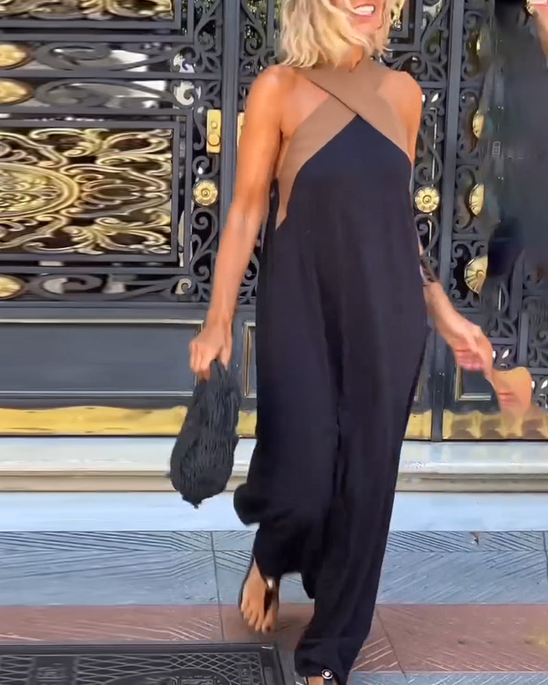 Vestido largo Sienna para mujer: elegante vestido de verano con tirantes cruzados y corte holgado.