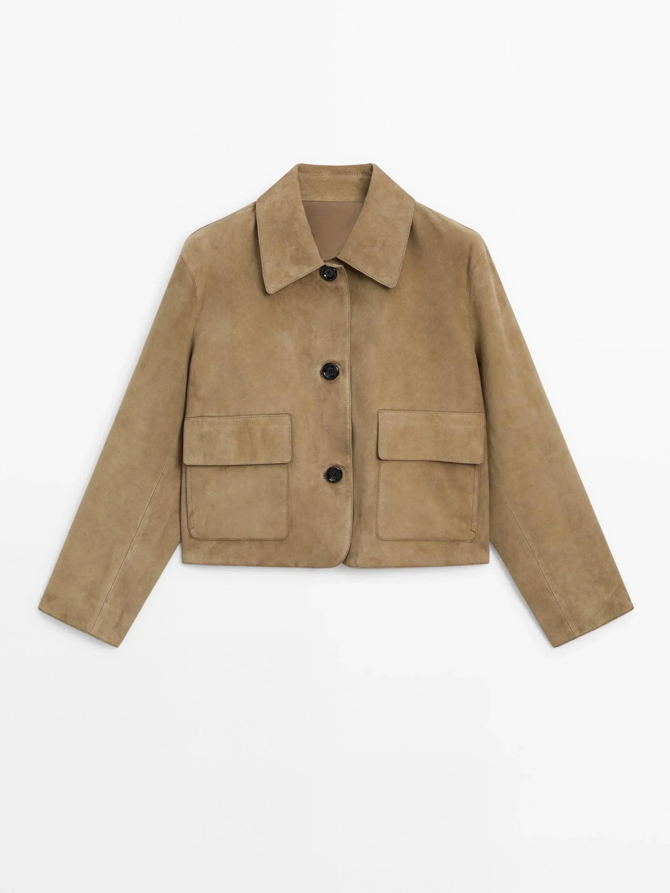 Laurel Veste Femme – Courte en Suédine Beige Élégant, Style Minimaliste & Urbain