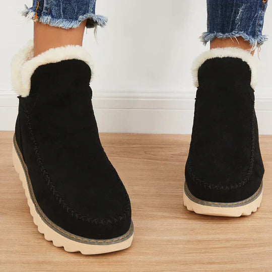 Paisley Bottines Femme – Chaudes Bottines à Enfiler avec Doublure Fausse Fourrure & Semelle Durable