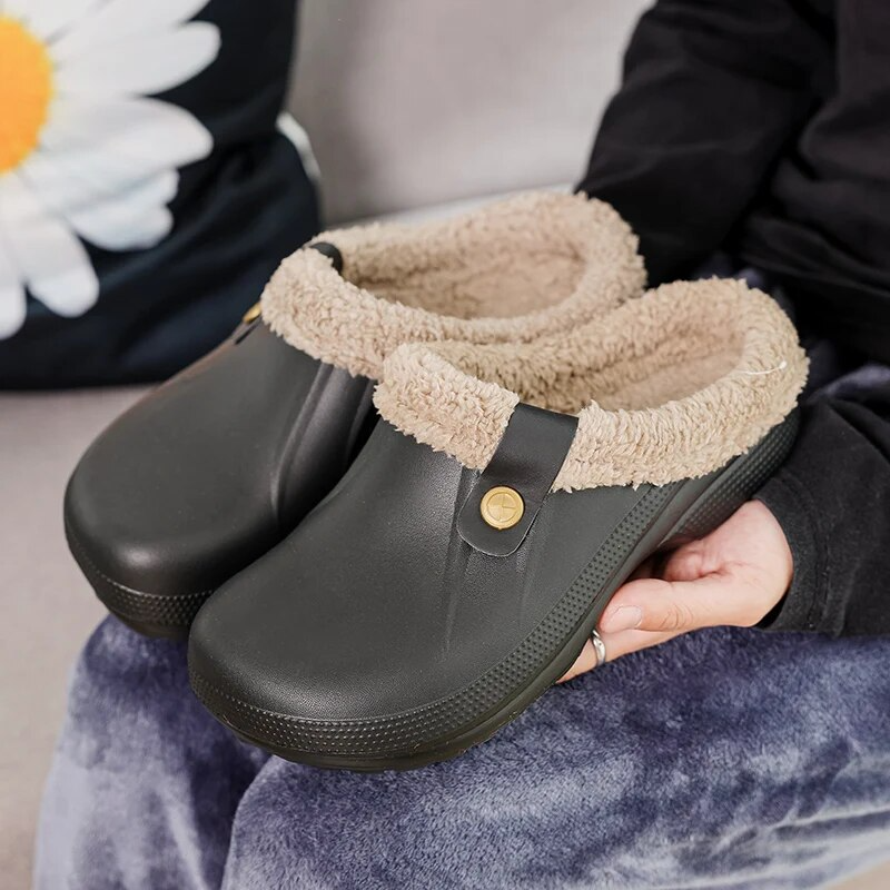 Gwen Briskey Zuecos Calientes para Mujer – Pantuflas Cómodas Forradas para Interior y Exterior
