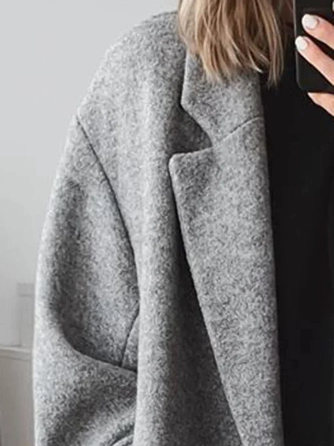 Celia Manteau Femme – Long en Laine Mélangée, Coupe Oversize Élégante & Moderne