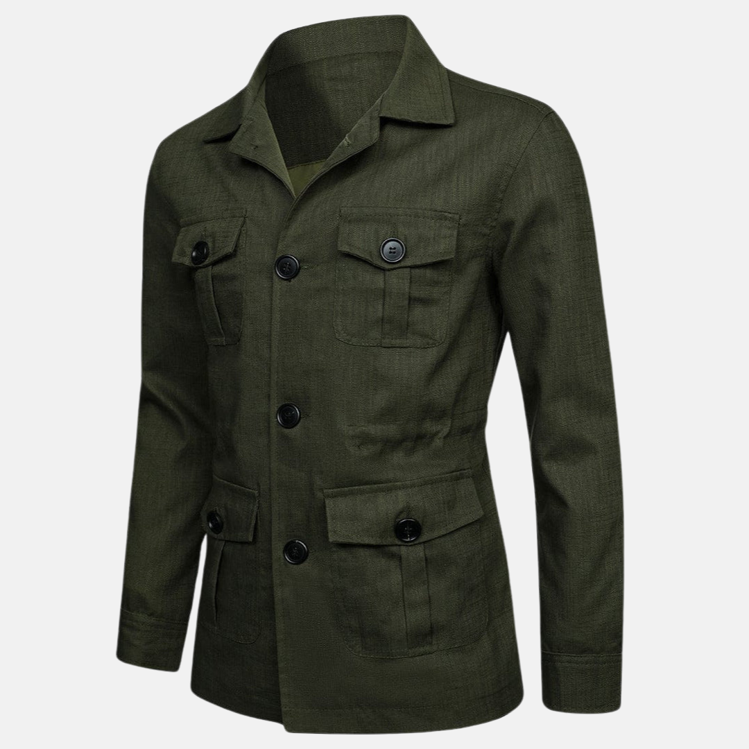 Vince Veste Uomo Elegante – Stile Classico con Tasche Multiple & Chiusura a Bottoni