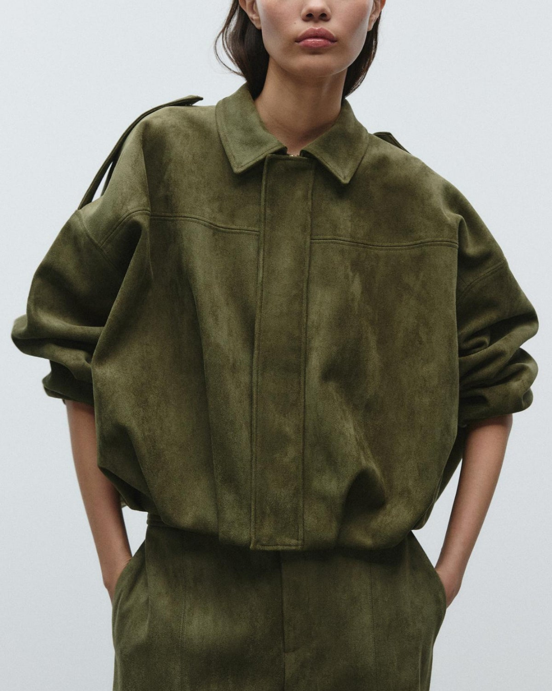 Kaylee Manteau femeie oversize – jachetă din piele întoarsă elegantă și călduroasă în stil modern