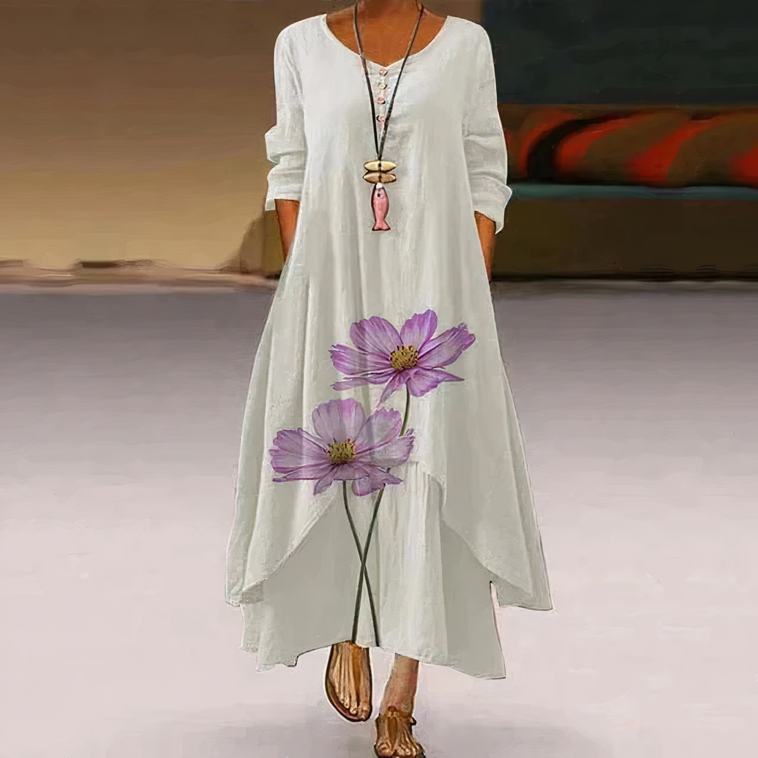 Lizbeth Robe Coton Femme – Élégante Robe Écoresponsable et Respirante pour Toute Saison