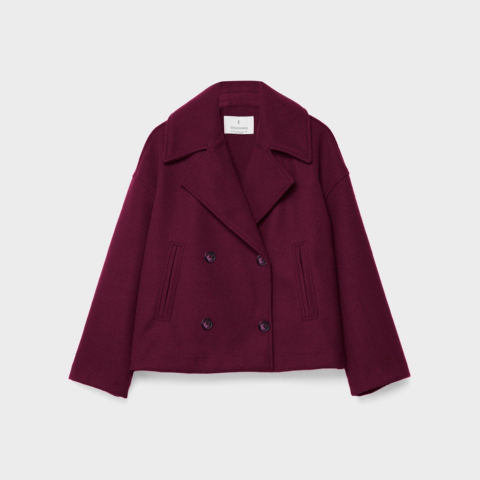 Addison damejakke – elegant kort frakke med dobbeltradet knaplukning i moderne stil