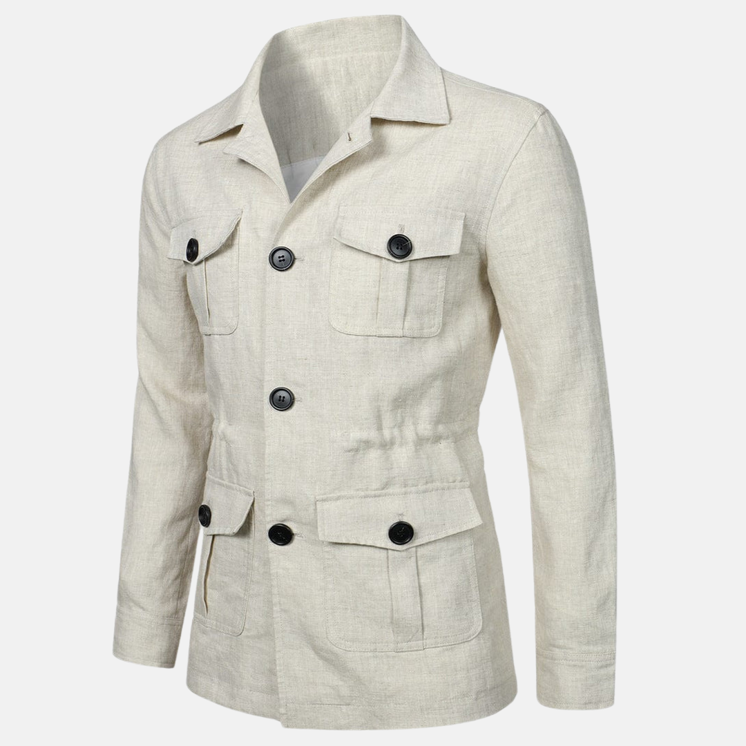 Vince Veste Uomo Elegante – Stile Classico con Tasche Multiple & Chiusura a Bottoni