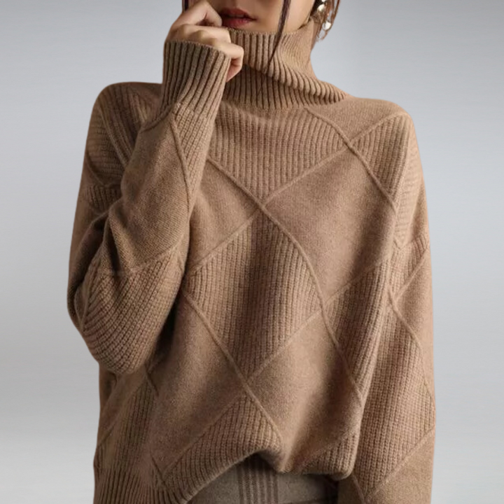 Haley Pull Femme – Pull Doux à Col Roulé Chaud & Élégant pour l’Automne et l’Hiver
