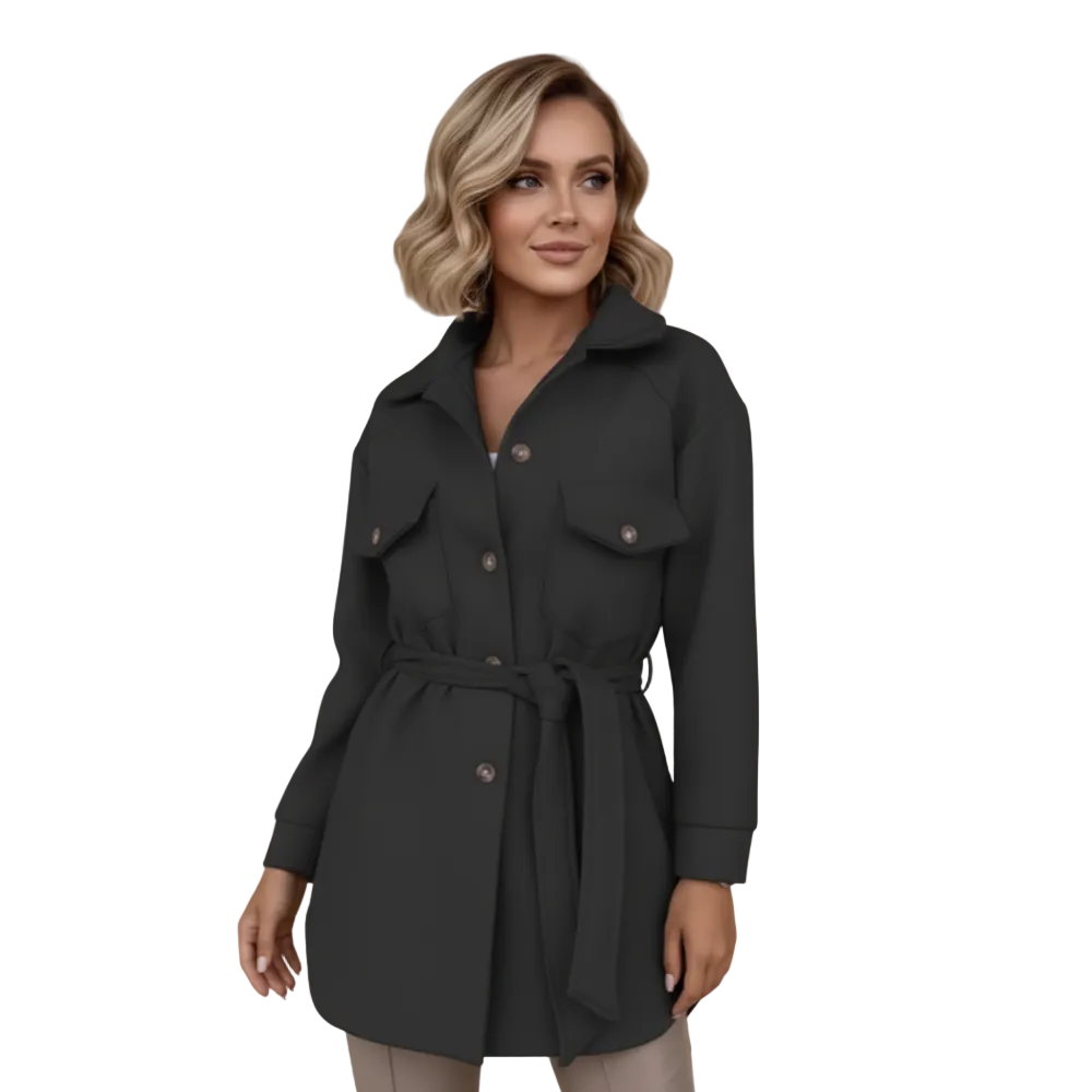 Jaze Mode Women's Polo Jacket – Casual Fit with Notched Collar & Buttoning