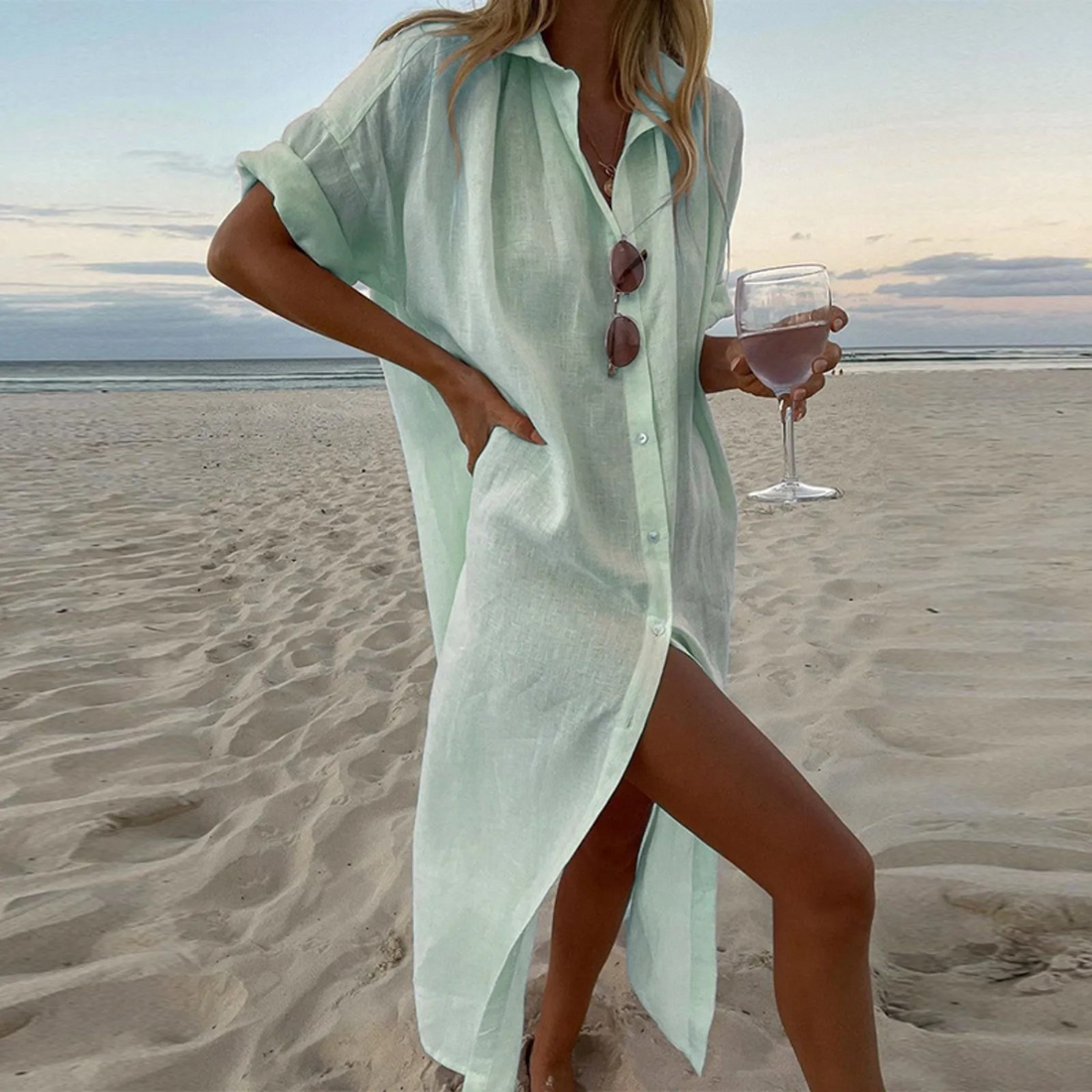 Zoya Robe Chemise Femme – Élégante, Confortable & Parfaite pour Toutes Occasions