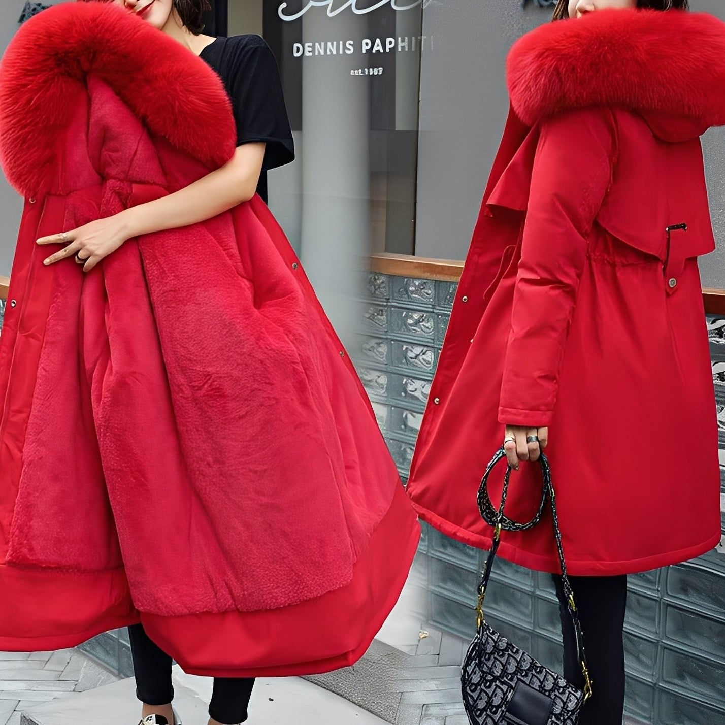 Evette Manteau Femme – Doudoune Chaude avec Capuche & Rembourrage Confort pour Hiver