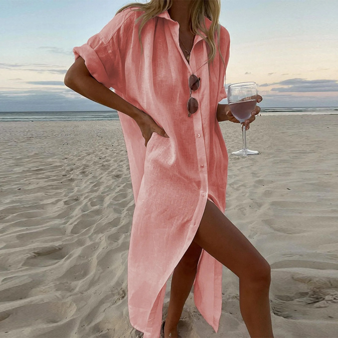 Zoya Robe Chemise Femme – Élégante, Confortable & Parfaite pour Toutes Occasions