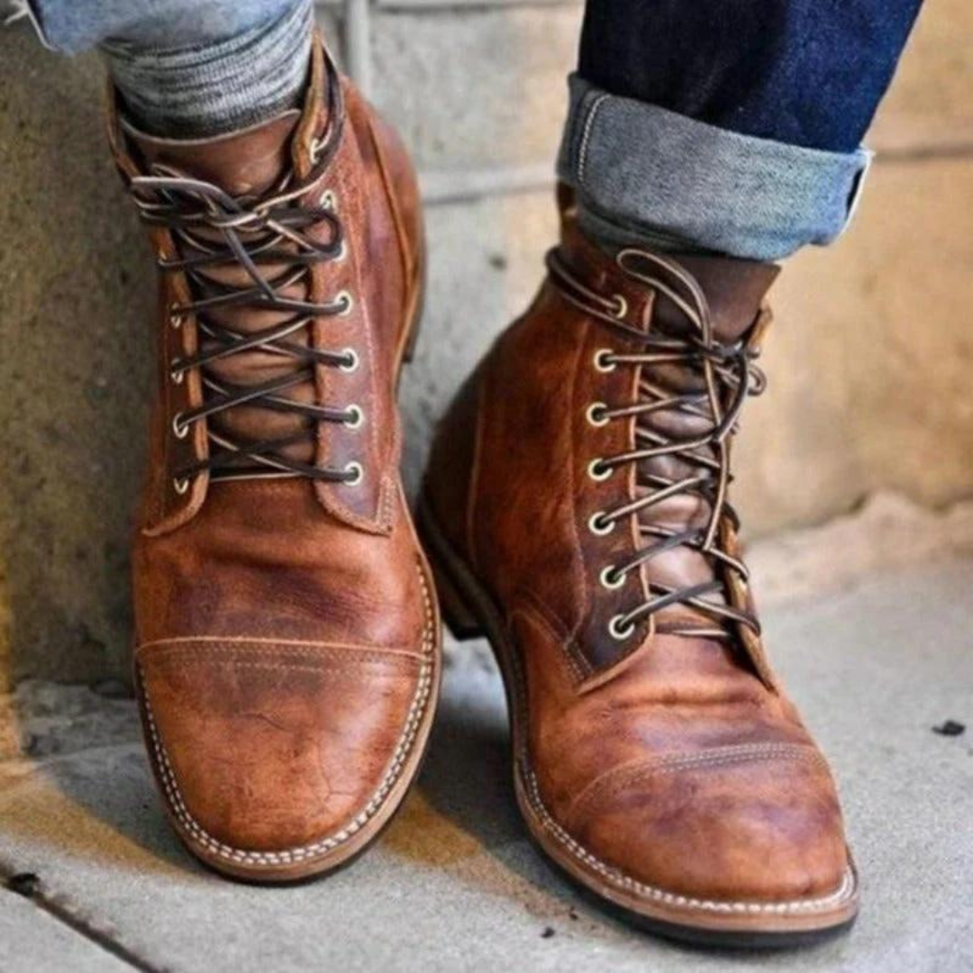 Leonard Bottes Homme – Bottes Vintage Premium en Cuir avec Style Robuste & Durable