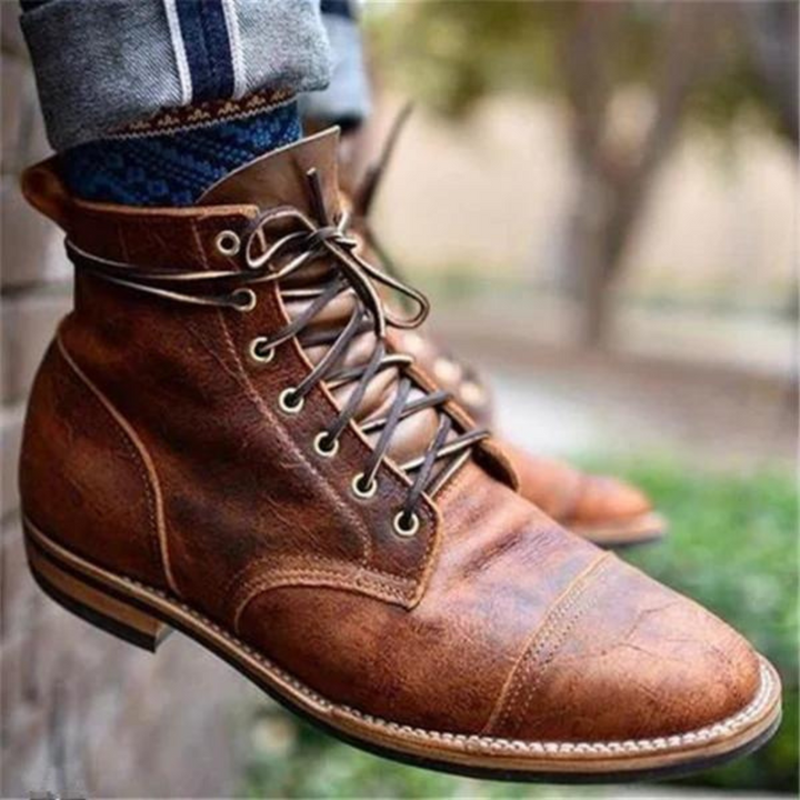Leonard Bottes Homme – Bottes Vintage Premium en Cuir avec Style Robuste & Durable