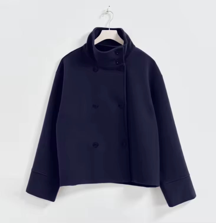 Elise Manteau Court Femme – Élégant, Confortable et Polyvalent à Double Boutonnage
