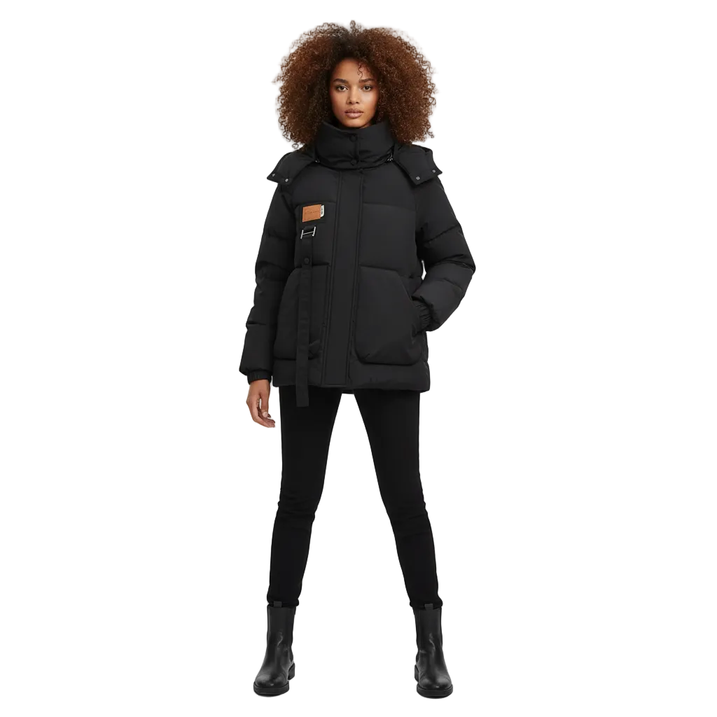 Mabelle Chaqueta de Invierno para Mujer Impermeable – Abrigo Acolchado con Capucha y Corte Entallado