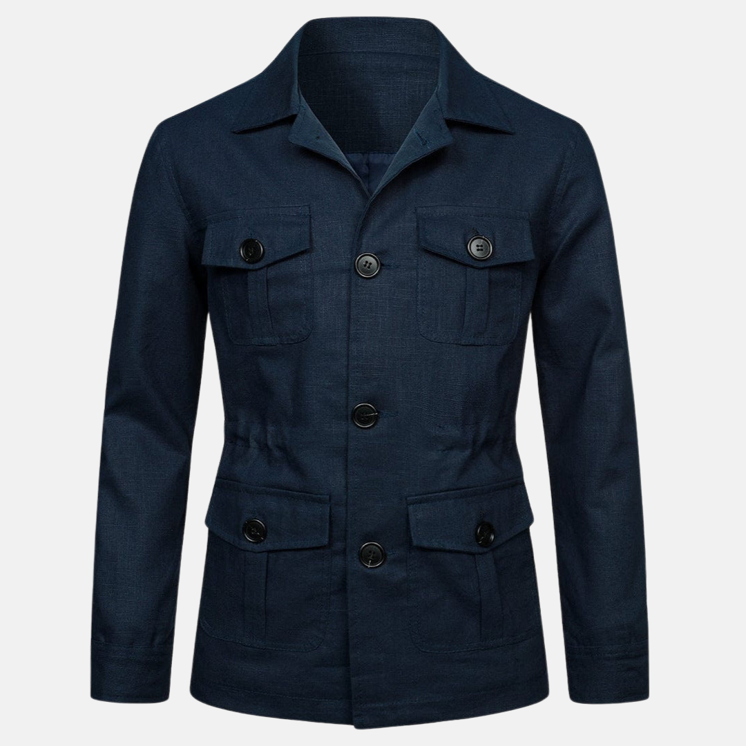 Vince Veste Uomo Elegante – Stile Classico con Tasche Multiple & Chiusura a Bottoni