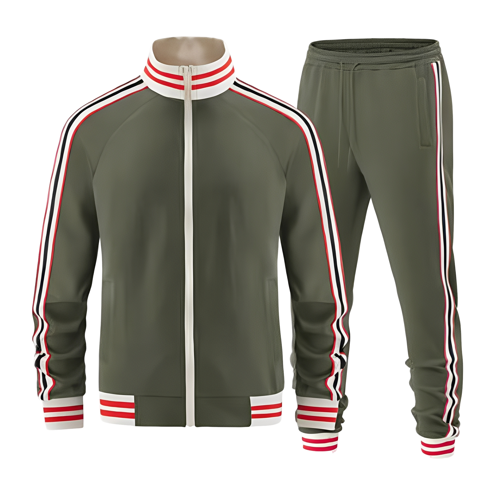 Peyton Set Sport Femei – Set Ușor Dungi cu Jachetă & Pantaloni Respirabili