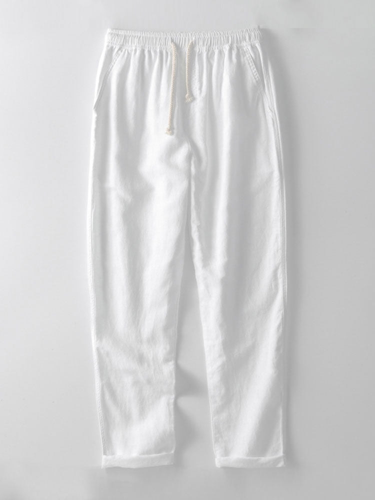 Set estivo per uomini di Richard - Look di lino traspirante con maniche corte e pantaloni comodi